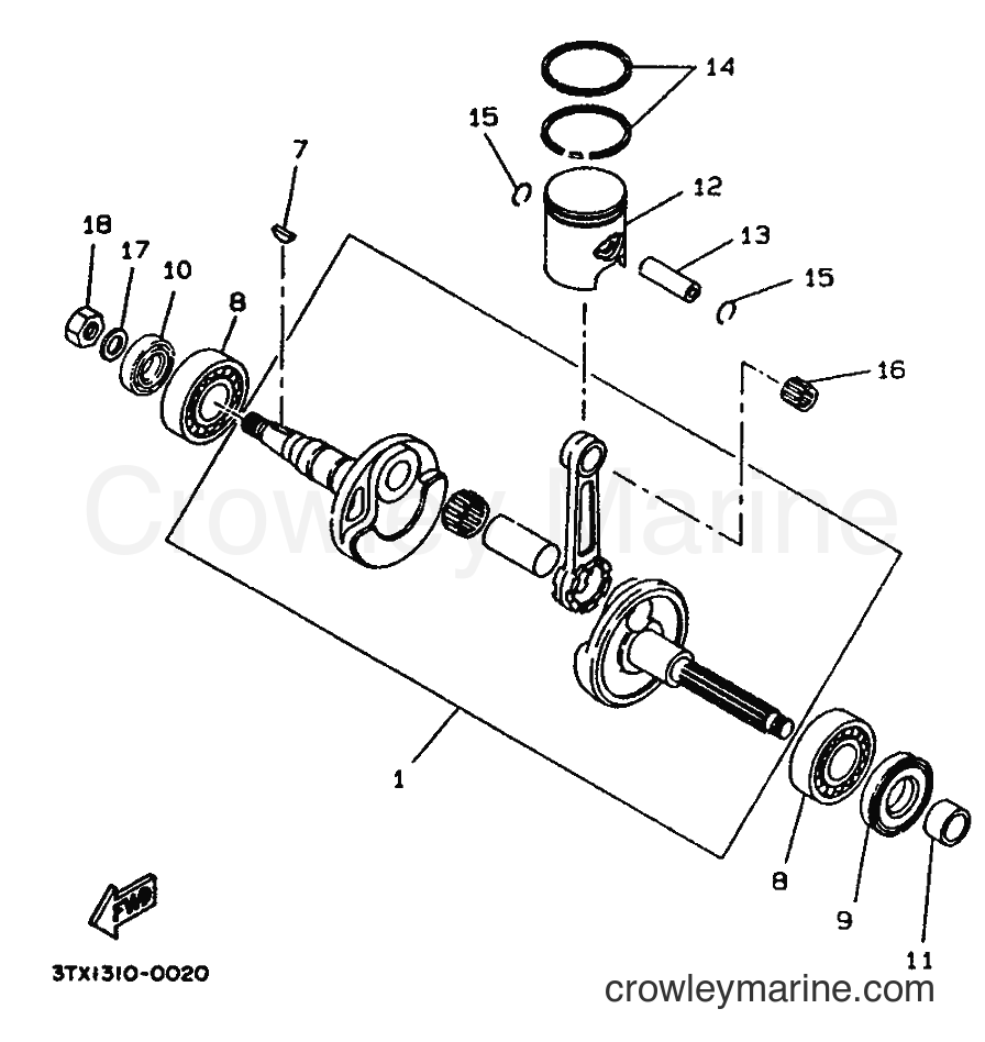 1992 Scooter CW50 - CW50 (4BX2) [999] - CRANKSHAFT & PISTON