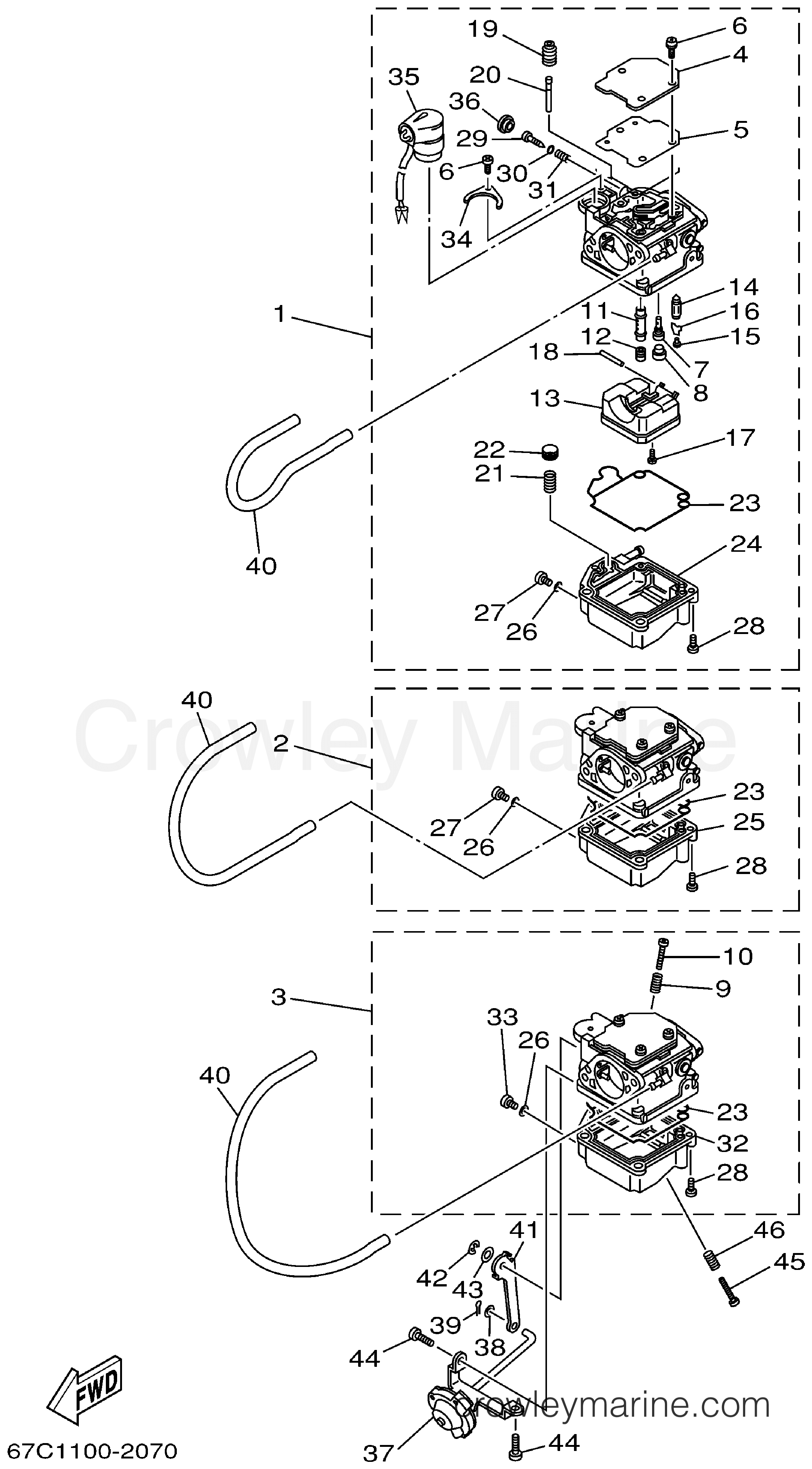 Yamaha Motors F40TLRA - CARBURETOR