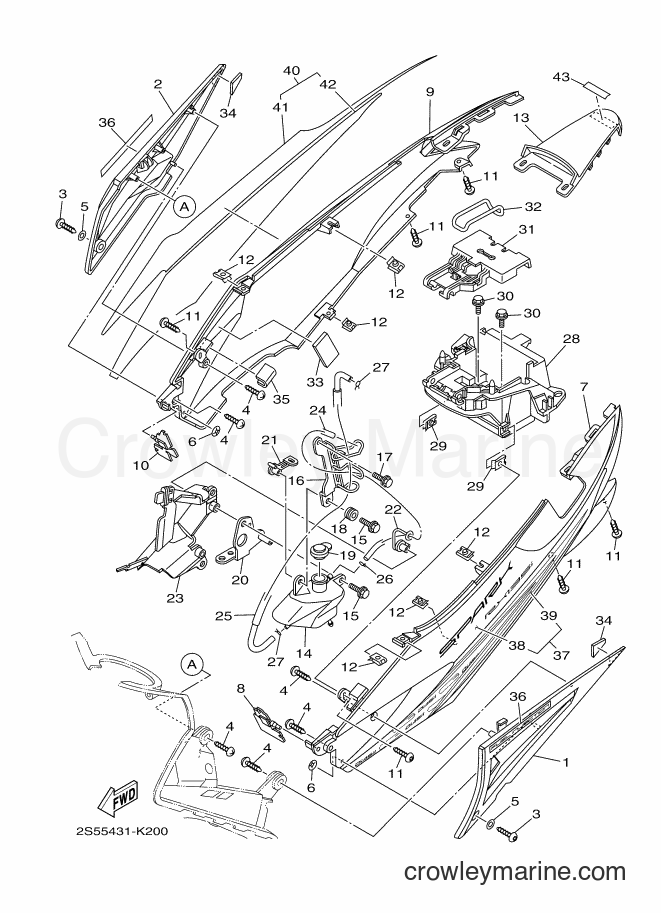 2011 Scooter T135F - T135F (2S55) [010] - SIDE COVER