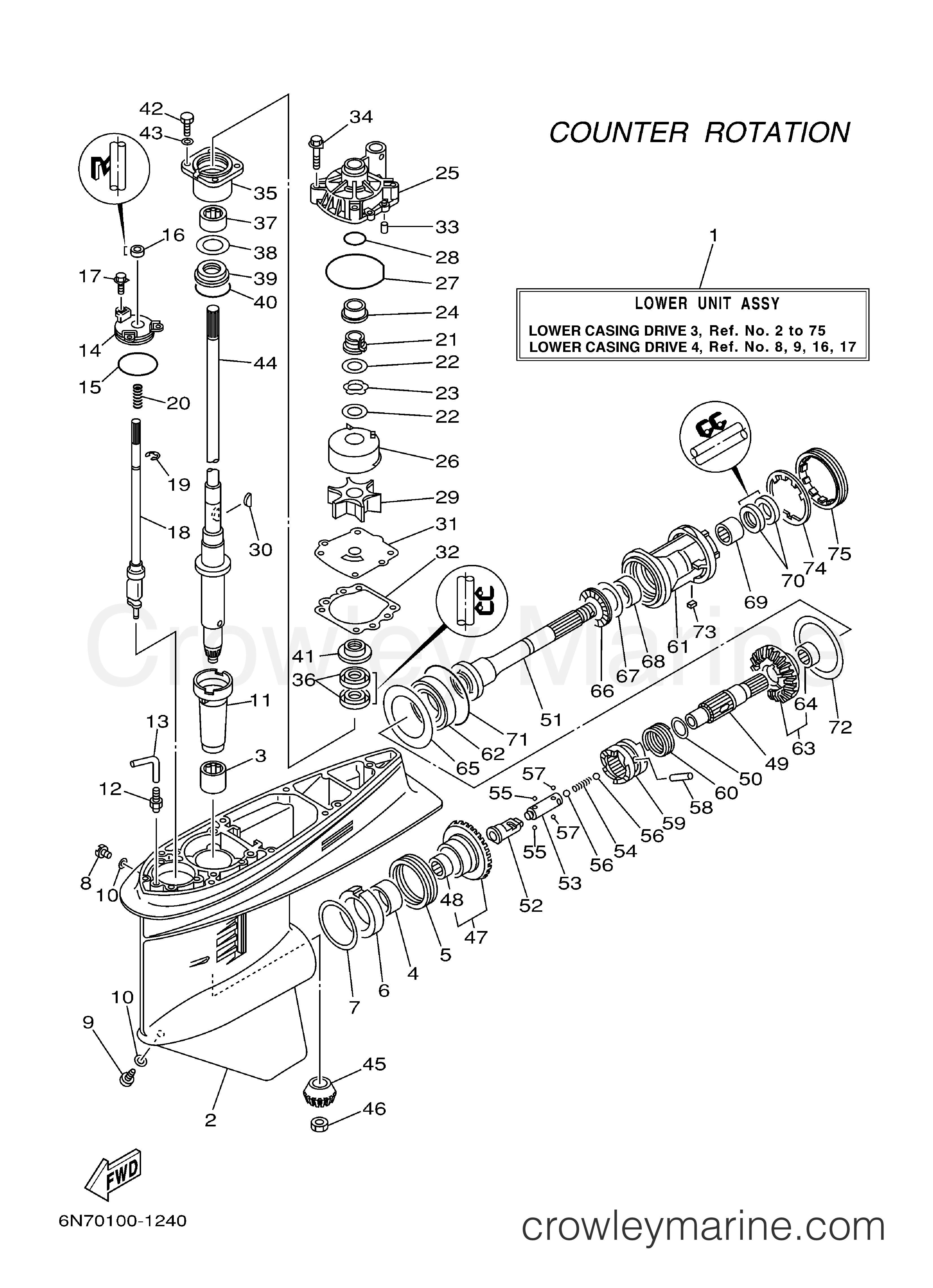Yamaha Motors L130TXRZ - LOWER CASING DRIVE 3 L130