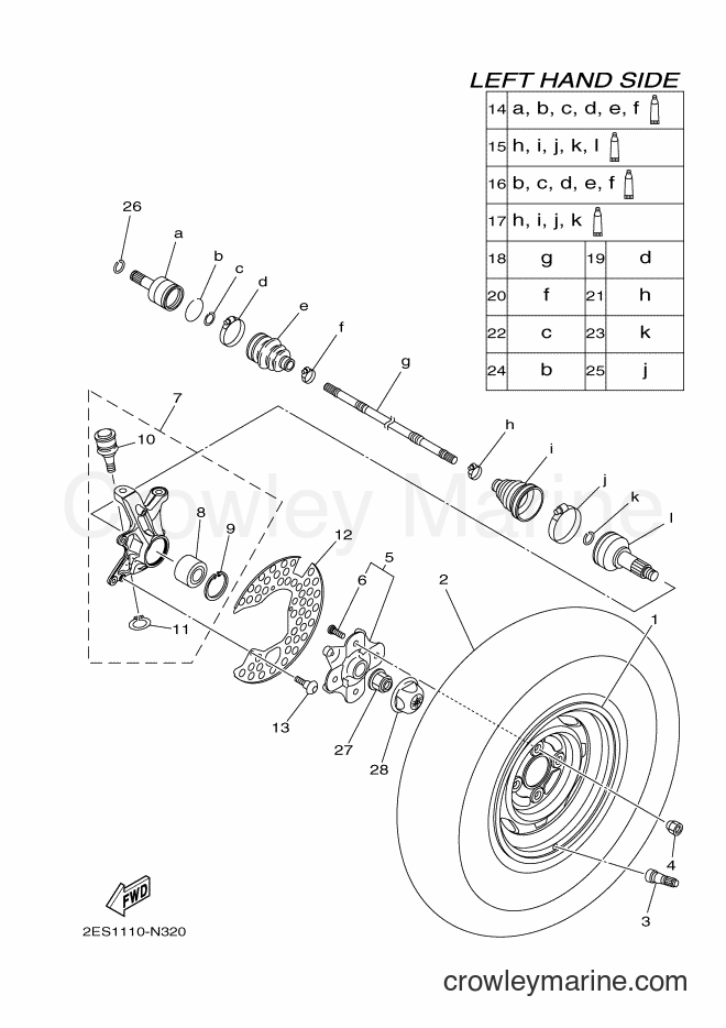 Yamaha Motors YFM700FWBD (2SMD) [010] - FRONT WHEEL