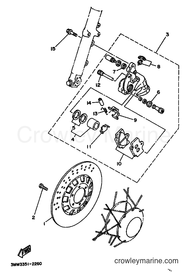 1992 Street Bike SR125 - SR125 (3MW3) [999] - FRONT BRAKE CALIPER