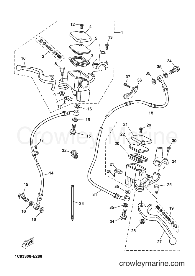 Yamaha Motors YP250R (1C03) [020] - FRONT MASTER CYLINDER