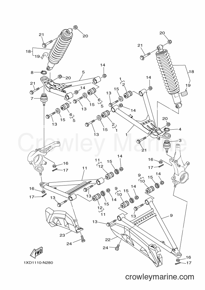 2014 ATV YXM700E - YXM700E (1XP2) [010] - FRONT SUSPENSION & WHEEL