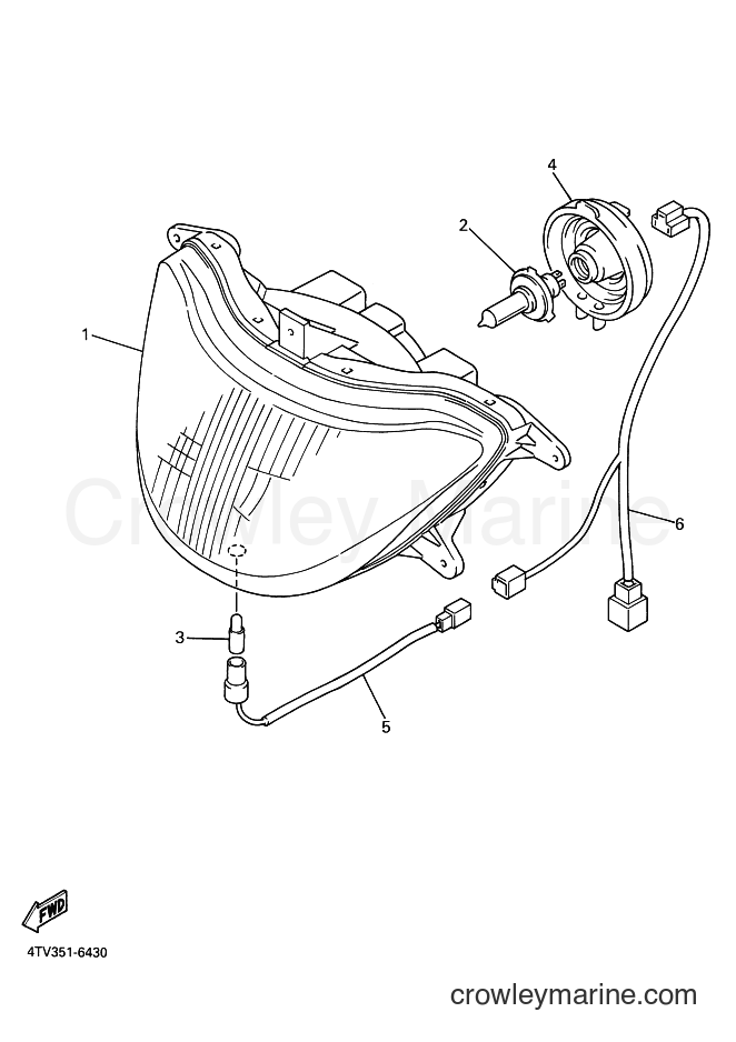 2001 Sport Bike YZF600R - YZF600R (4WE6) [010] - HEADLIGHT