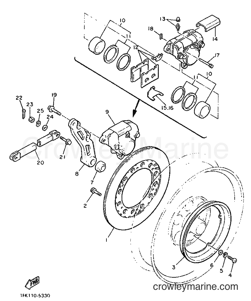 1992 Cruiser VMX12 - VMX12 (3LR7) [999] - FRONT BRAKE