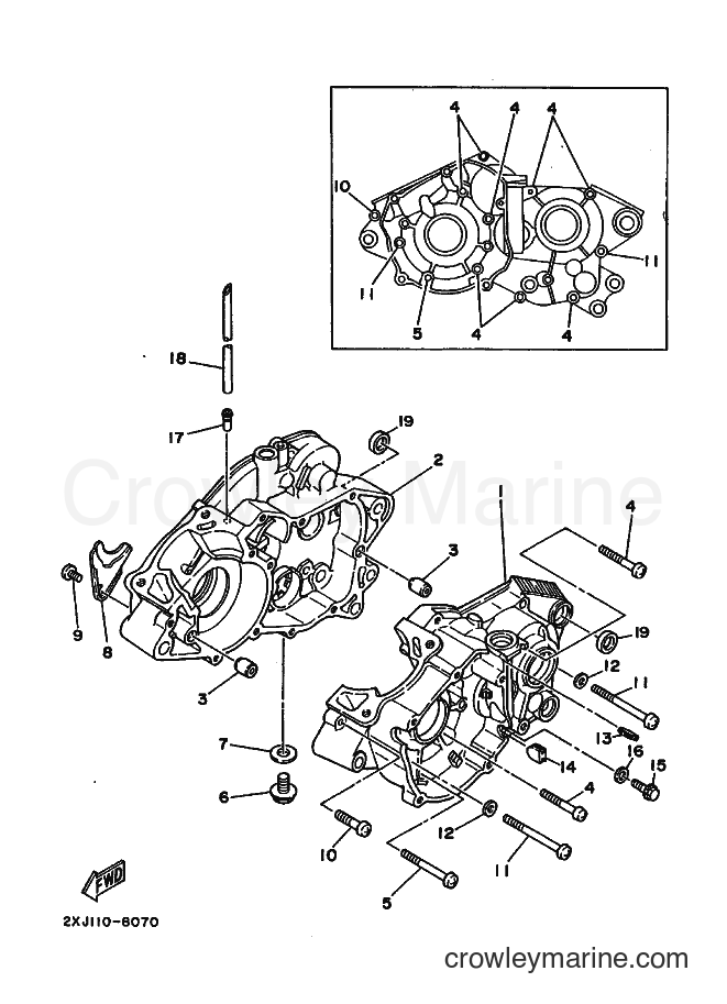 1988 ATV YFS200 - YFS200 (2XJ0) [010] - CRANKCASE