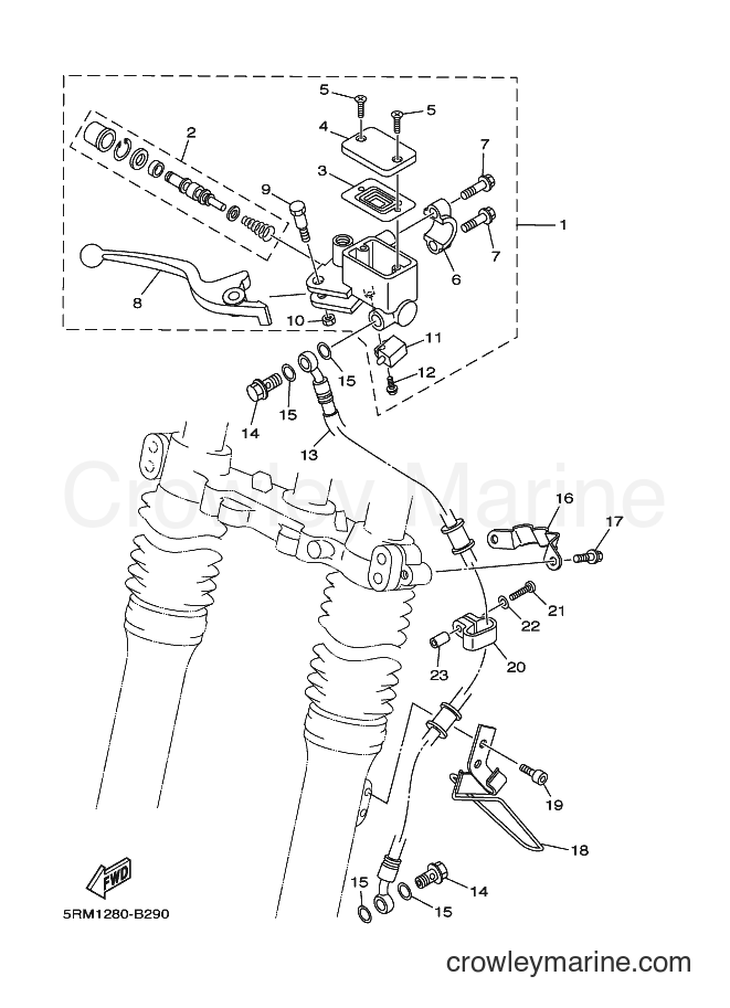 2004 Dirt Bike XTZ125E - XTZ125E (5YM3) [010] - FRONT MASTER CYLINDER
