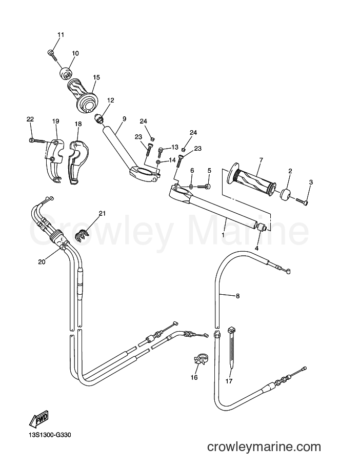 2012 Sport Bike YZF-R6 - YZF-R6 (1JSL) [060] - STEERING HANDLE & CABLE