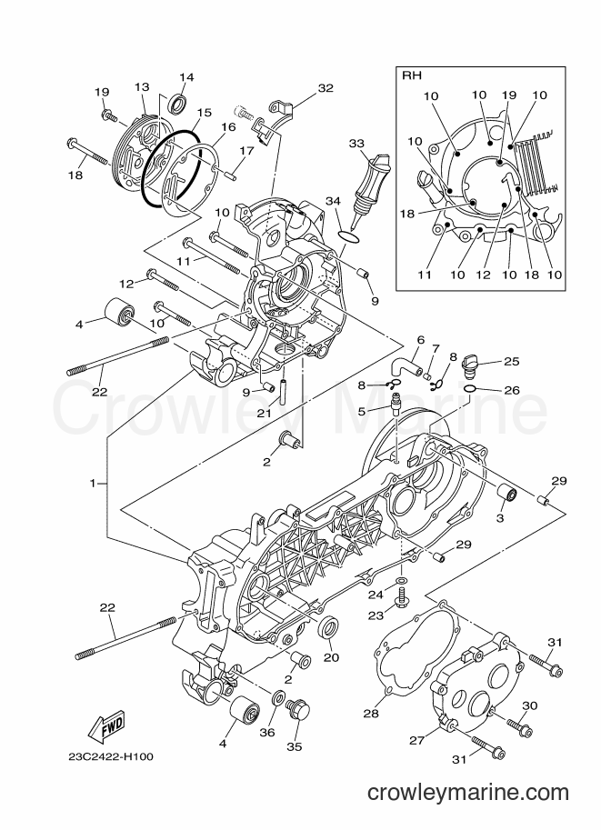 Yamaha Motors AL115 (23B4) [010] - CRANKCASE