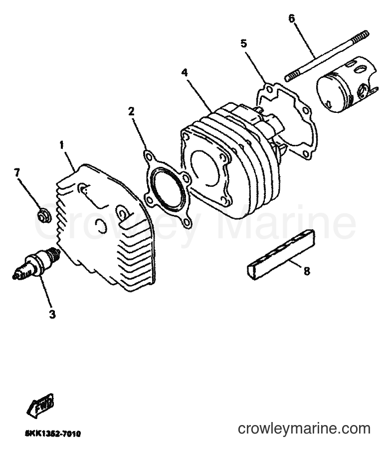 2001 Scooter YN100 - YN100 (5KKE) [010] - CYLINDER HEAD