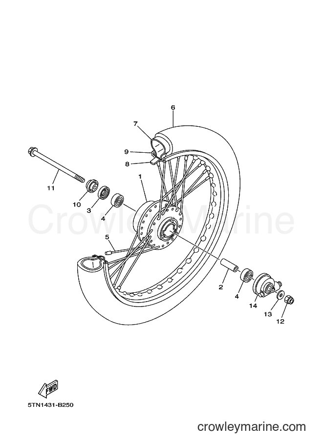 Yamaha Motors L-110ED (5TN1) [010] - FRONT WHEEL