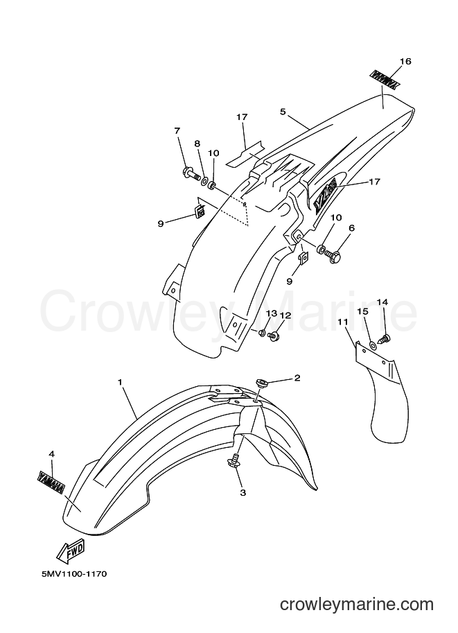 2001 Dirt Bike YZ125 - YZ125 (5MV2) [010] - FENDER