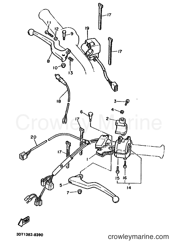 1988 Dirt Bike XT500Z - XT500Z (3DT1) [999] - HANDLE SWITCH & LEVER