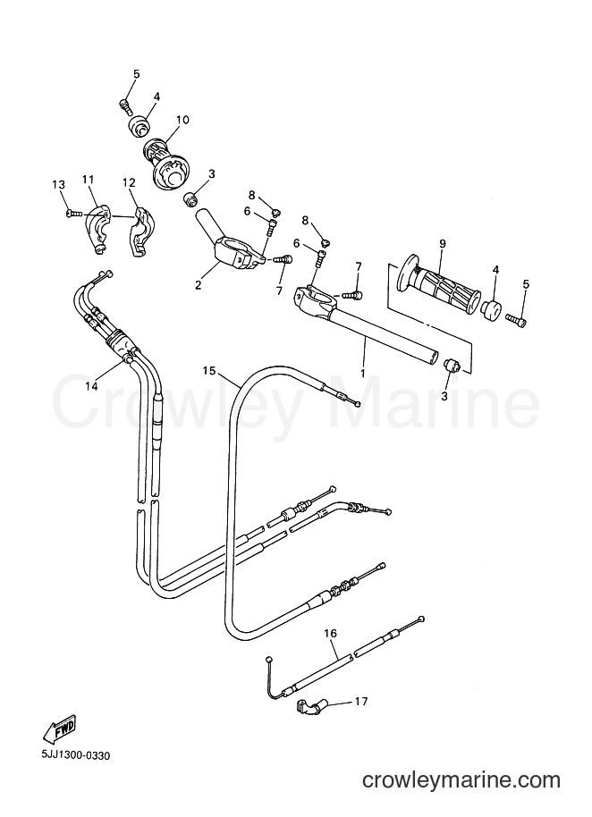 2001 Sport Bike YZF-R1 - YZF-R1 (5JJ8) [101] - STEERING HANDLE & CABLE