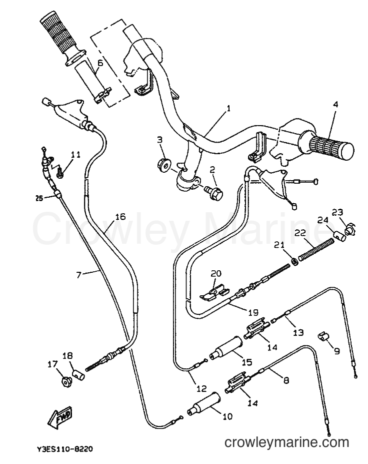 1994 Scooter CW65 - CW65 (4GP2) [999] - STEERING CABLE FOR DISK BRAKE