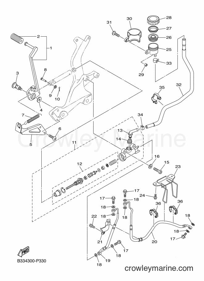 2016 Cruiser XVS950CR - XVS950CR (B33M) [010] - REAR MASTER CYLINDER