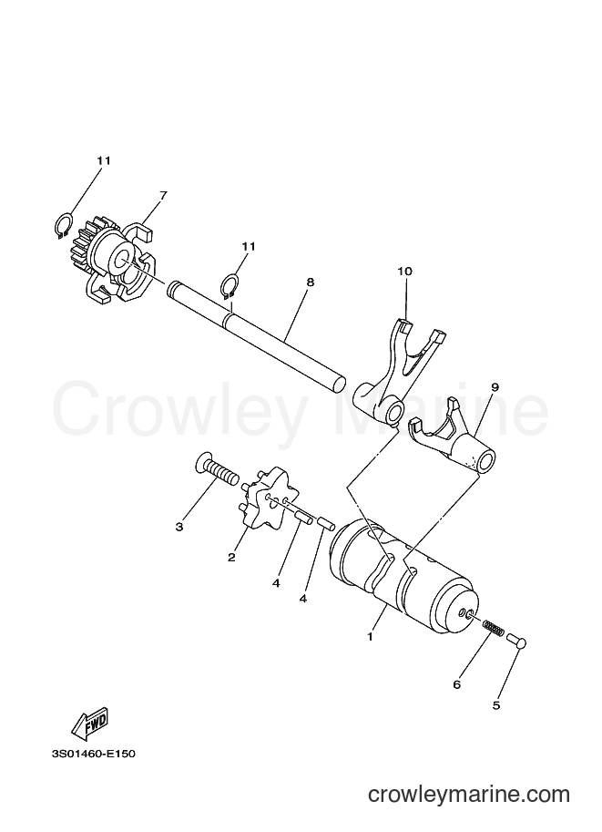 Yamaha Motors T110LE (3P92) [010] - SHIFT CAM & FORK