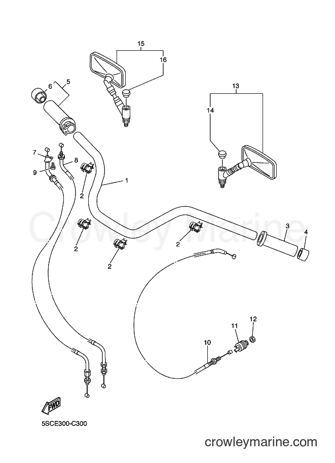 Yamaha Motors XVS650A (5SCE) [110] - STEERING HANDLE & CABLE