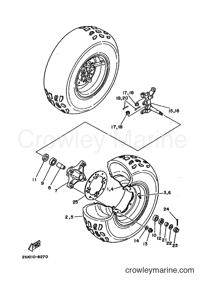 1988 ATV YFM350X - YFM350X (2XK0) [010] - FRONT WHEEL