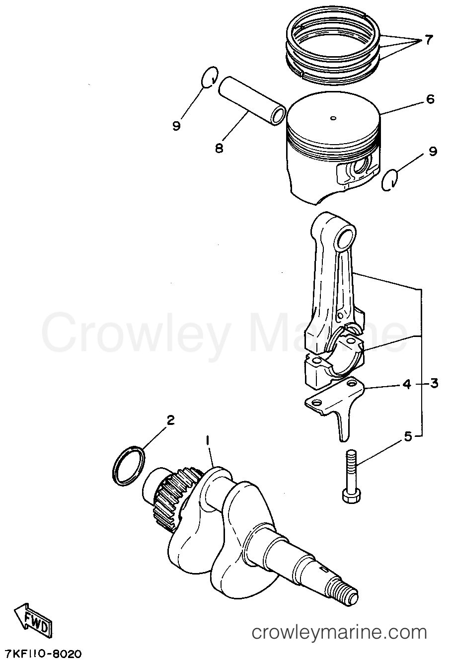 Yamaha Motors YS828TEC - CRANKSHAFT - PISTON