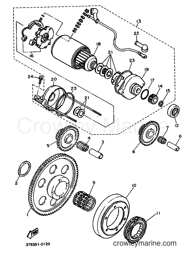 1990 Dirt Bike XT600E - XT600E (3UY3) [010] - STARTER CLUTCH