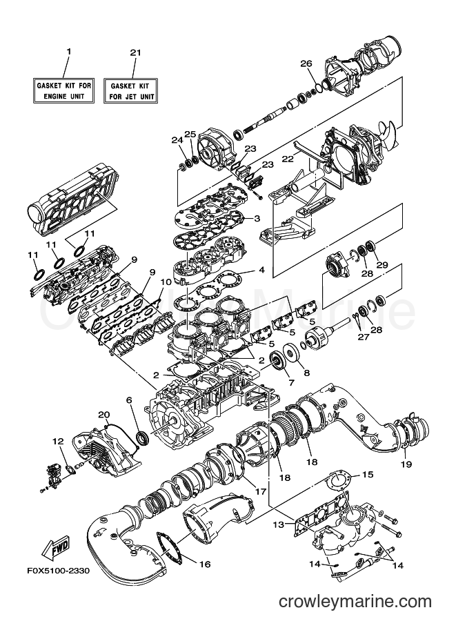 Yamaha Motors JET FOR GP1200 (67X2) [02A] - REPAIR KIT 1