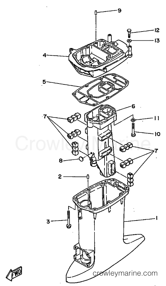 Yamaha Motors 25J (6K9) [999] - UPPER CASING