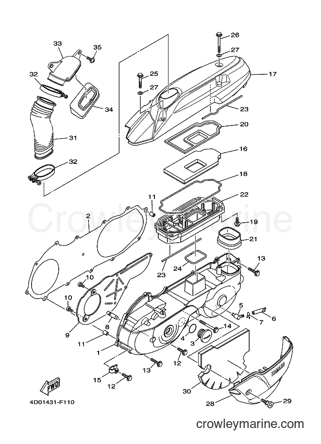 2007 Scooter CT-115D - CT-115D (4D01) [010] - CRANKCASE COVER 1