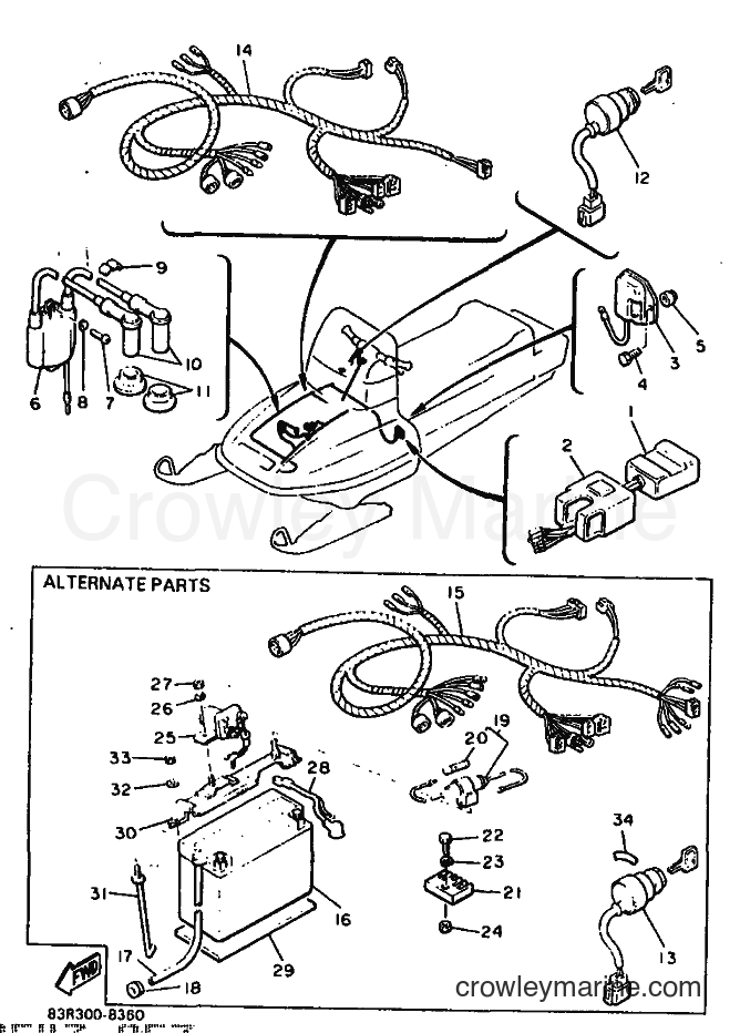 1988 Snowmobile VK540 - VK540 (83R) [999] - ELECTRICAL 1
