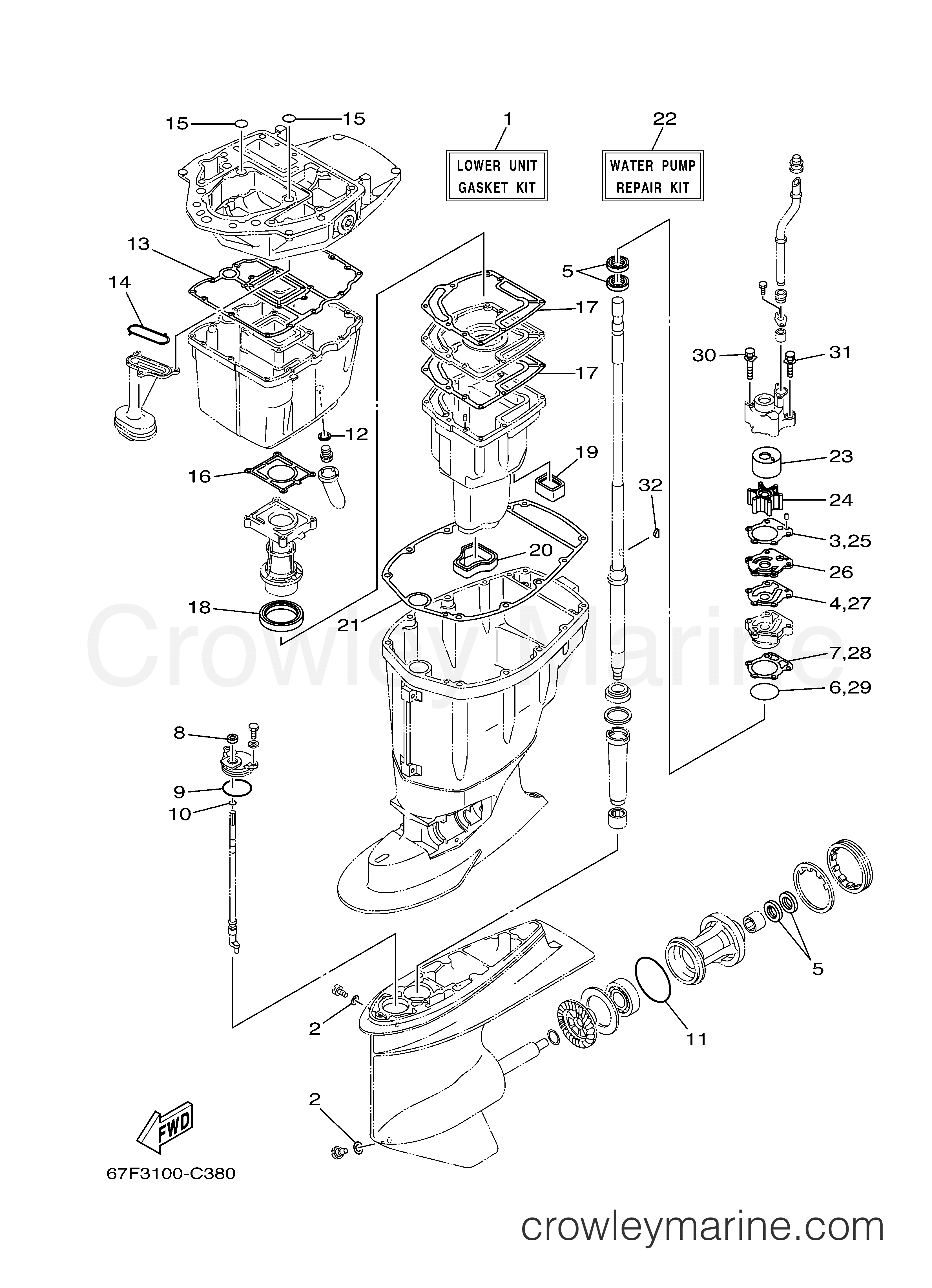 Yamaha Motors F90TLR - REPAIR KIT 2