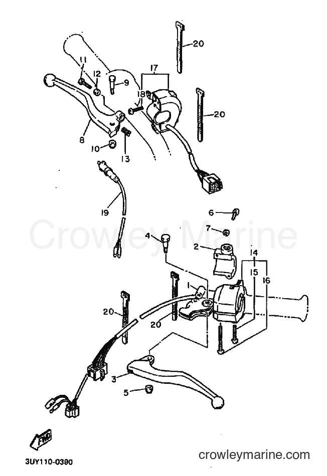 1995 Dirt Bike XT600E - XT600E (3UYE) [010] - HANDLE SWITCH & LEVER