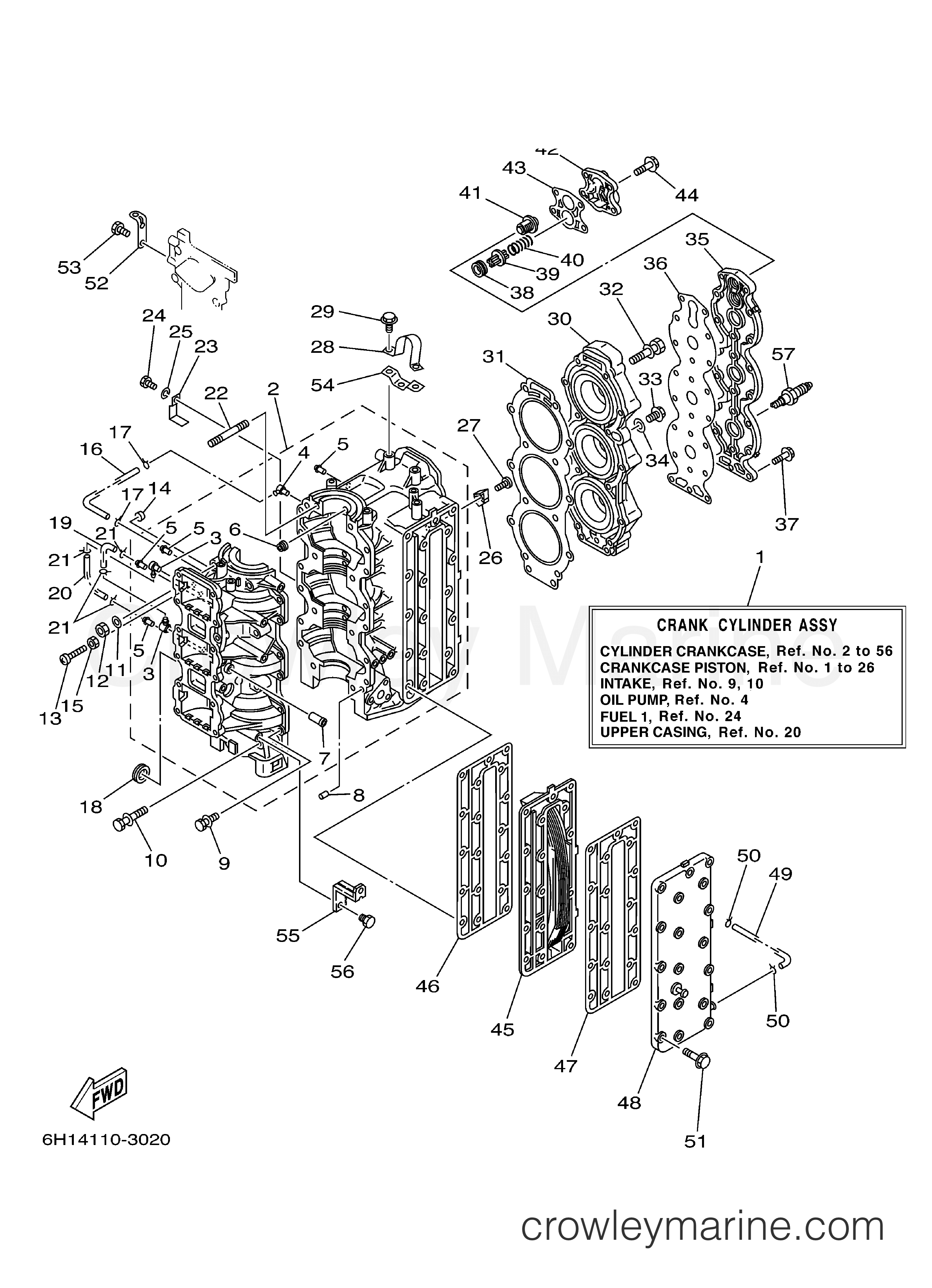 Yamaha Motors 90TLRC - CYLINDER CRANKCASE