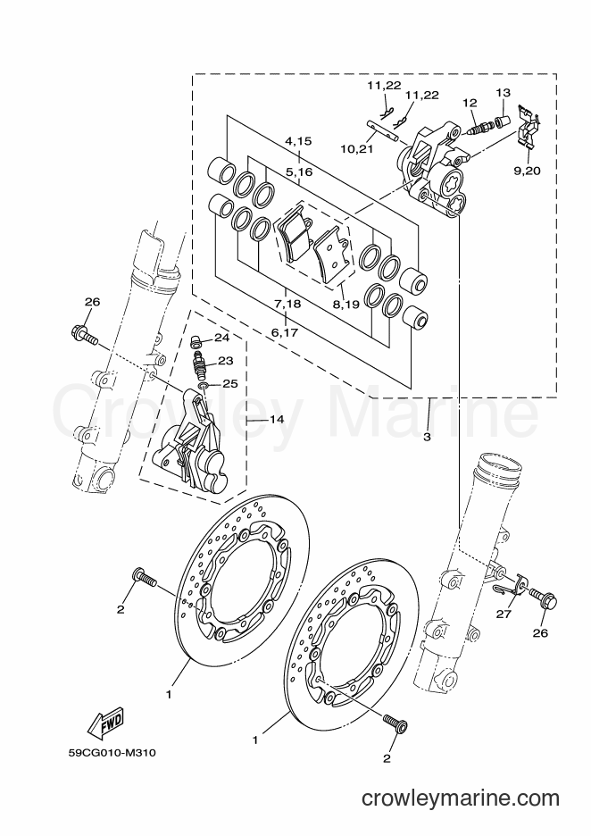 Yamaha Motors XP500A (B232) [010] - FRONT BRAKE CALIPER