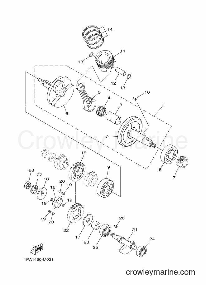 2016 Scooter T150 - T150 (2PV6) [010] - CRANKSHAFT & PISTON