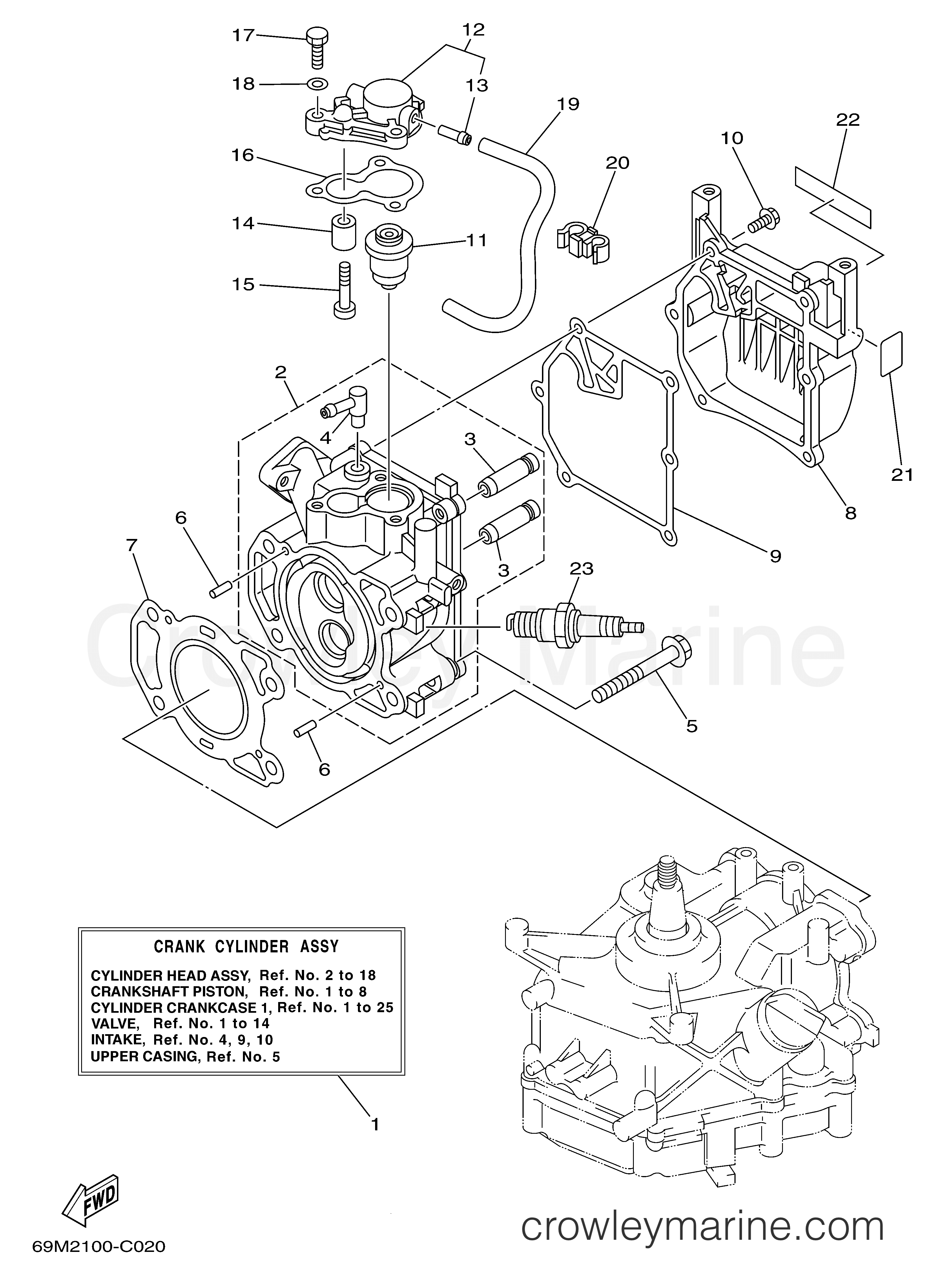 Yamaha Motors F2.5MSHD - CYLINDER HEAD ASSY