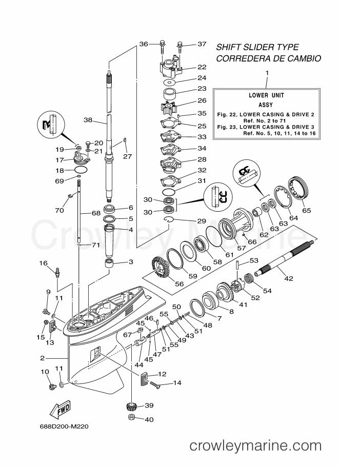 Yamaha Motors 85AEHDL (688D) [360] - LOWER CASING & DRIVE 2
