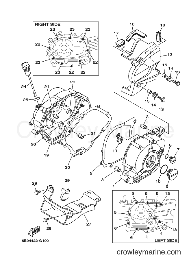 2011 Scooter T110E - T110E (5B9B) [010] - CRANKCASE COVER 1