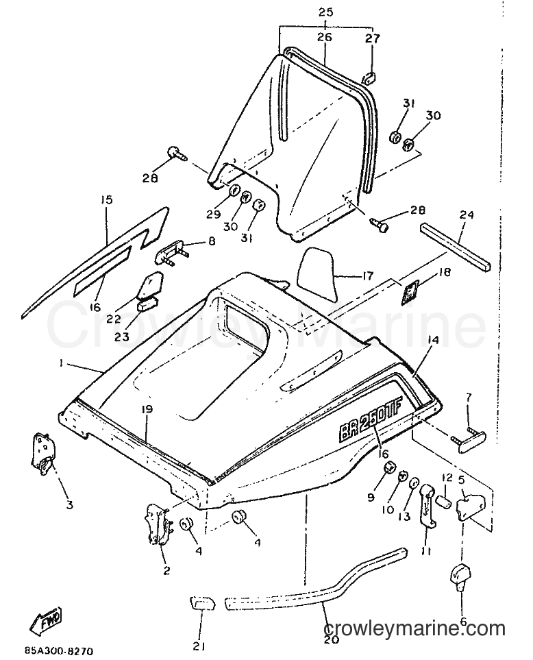 1990 Snowmobile BR250TFP - BR250TFP (86D2) [999] - SHROUD & WINDSHIELD