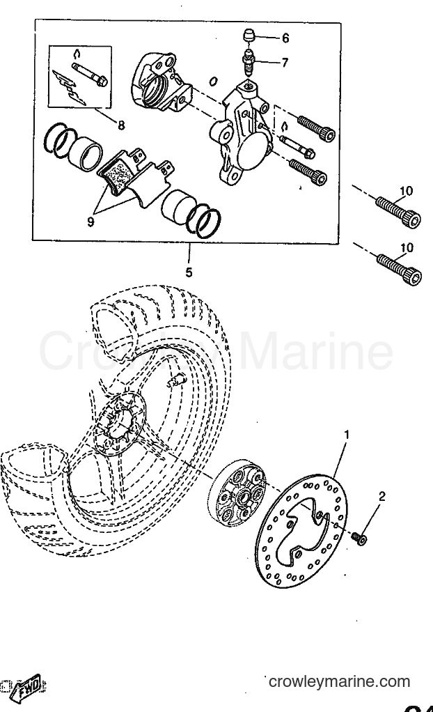 1997 Scooter YQ50 - YQ50 (5DN1) [999] - REAR BRAKE CALIPER