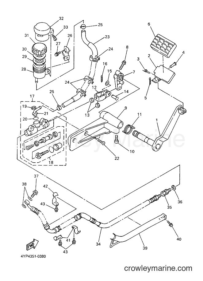 Yamaha Motors XVZ1300A (4YP4) [020] - REAR MASTER CYLINDER