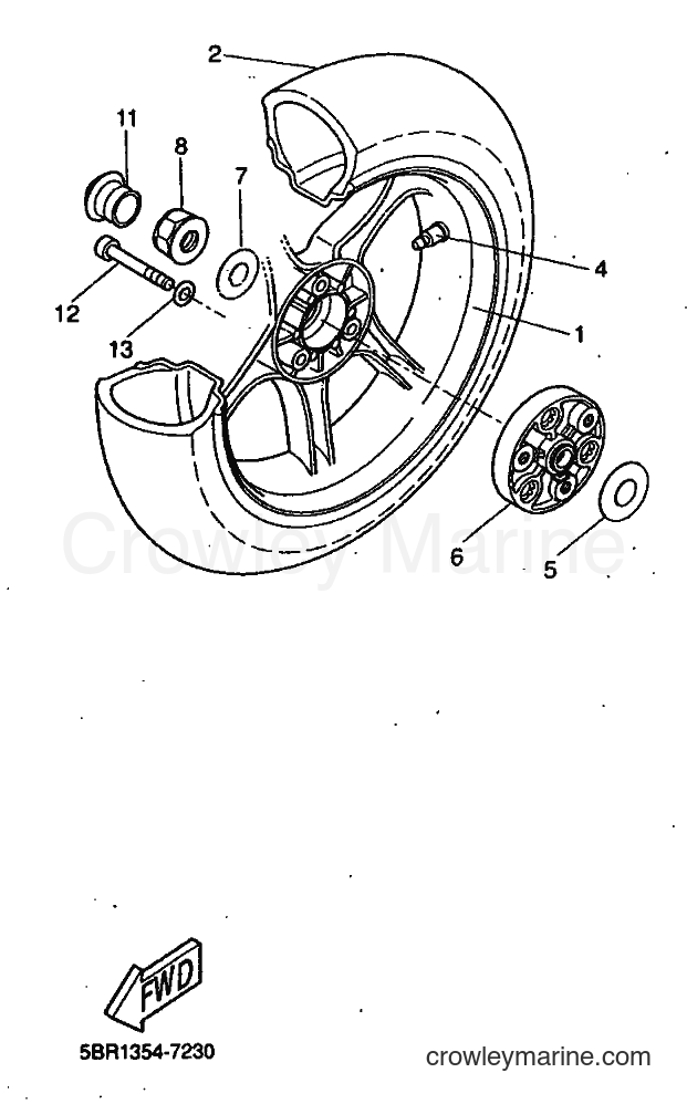 1998 Scooter YQ50L - YQ50L (5CL3) [010] - REAR WHEEL