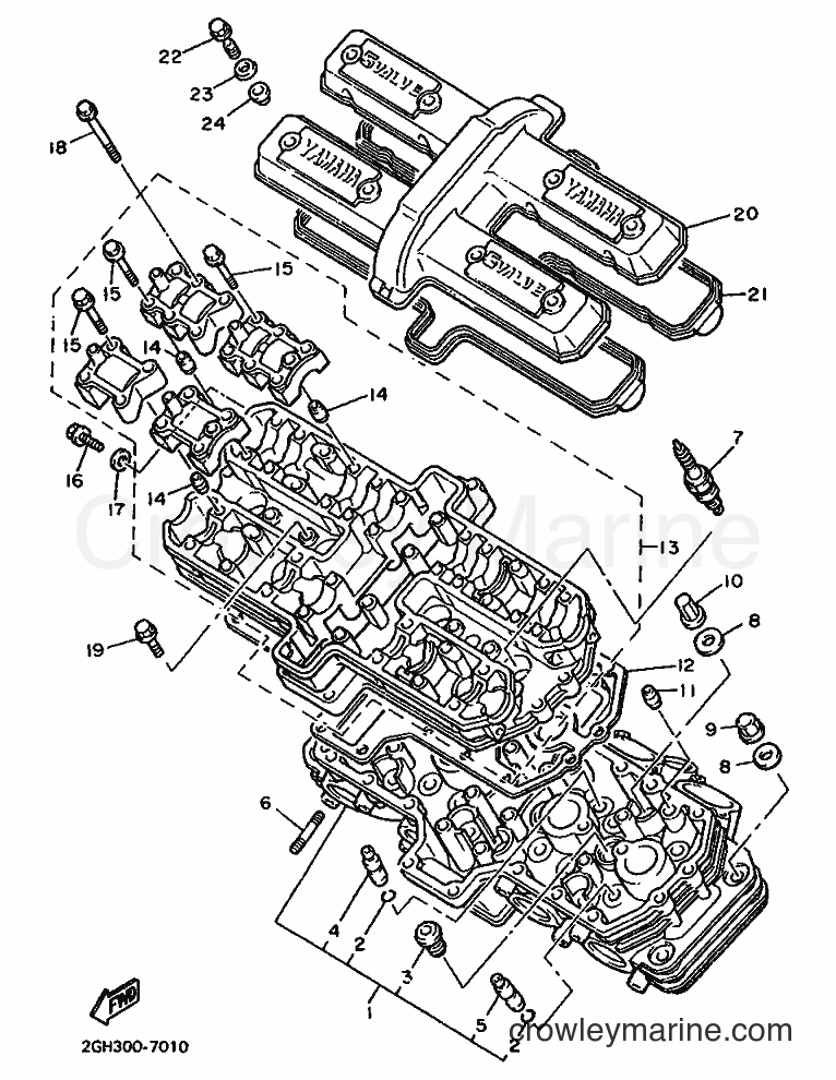 Yamaha Motors FZR1000 (2GH) [999] - CYLINDER HEAD