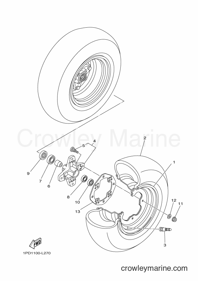 Yamaha Motors YFZ450 (1PD2) [010] - FRONT WHEEL