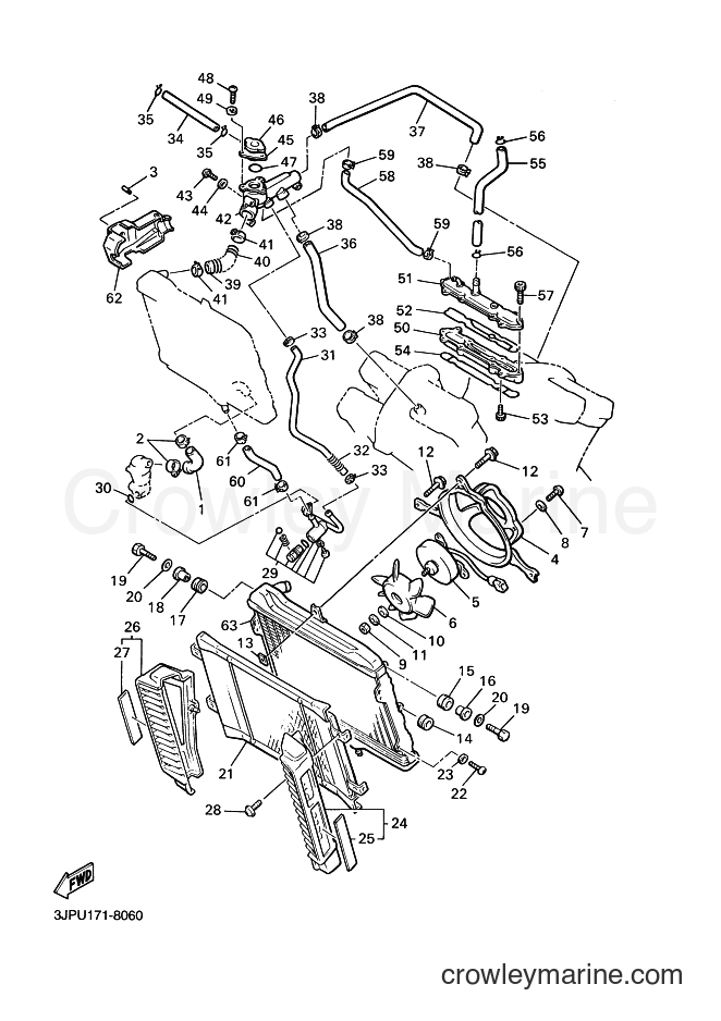 2007 Cruiser VMX12 - VMX12 (4C45) [010] - RADIATOR & HOSE
