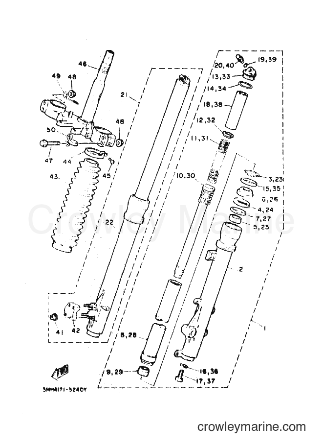 1995 Dirt Bike DT200R - DT200R (3MH4) [010] - FRONT FORK