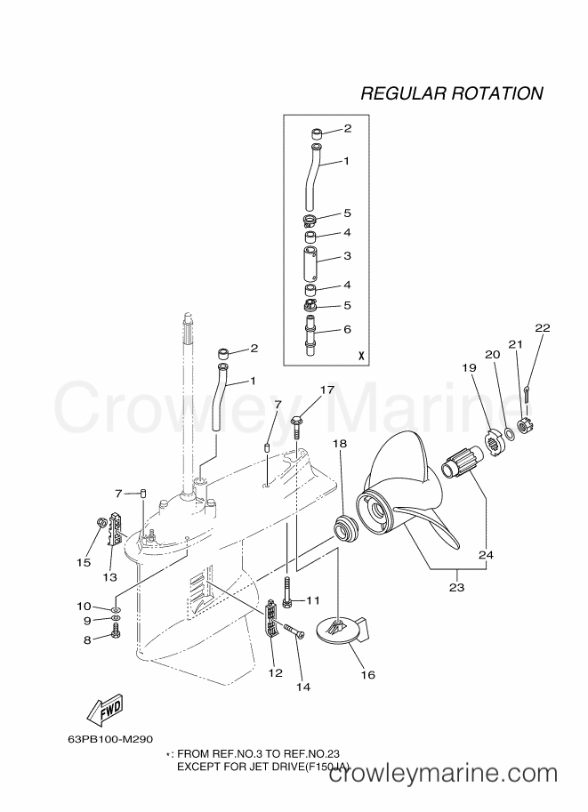 Yamaha Motors F150LA-2014 (63PC) [310] - LOWER CASING & DRIVE 2