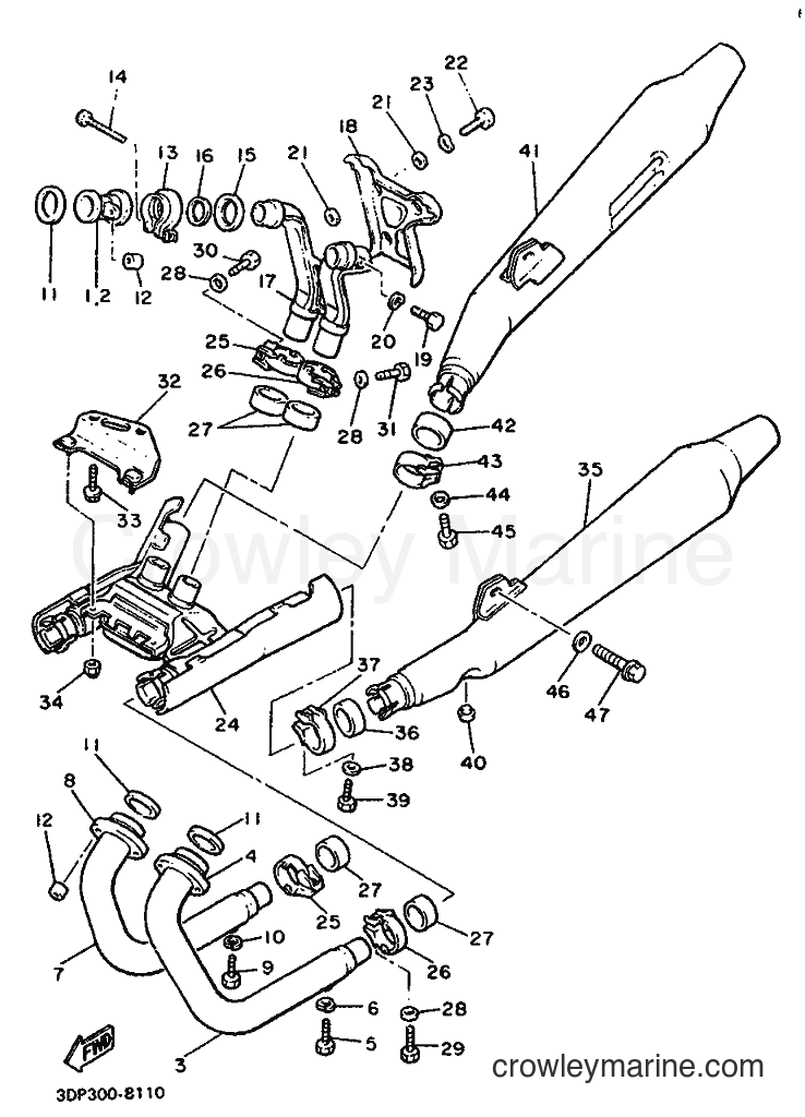 Yamaha Motors XVZ12TD (3DP1) [999] - EXHAUST