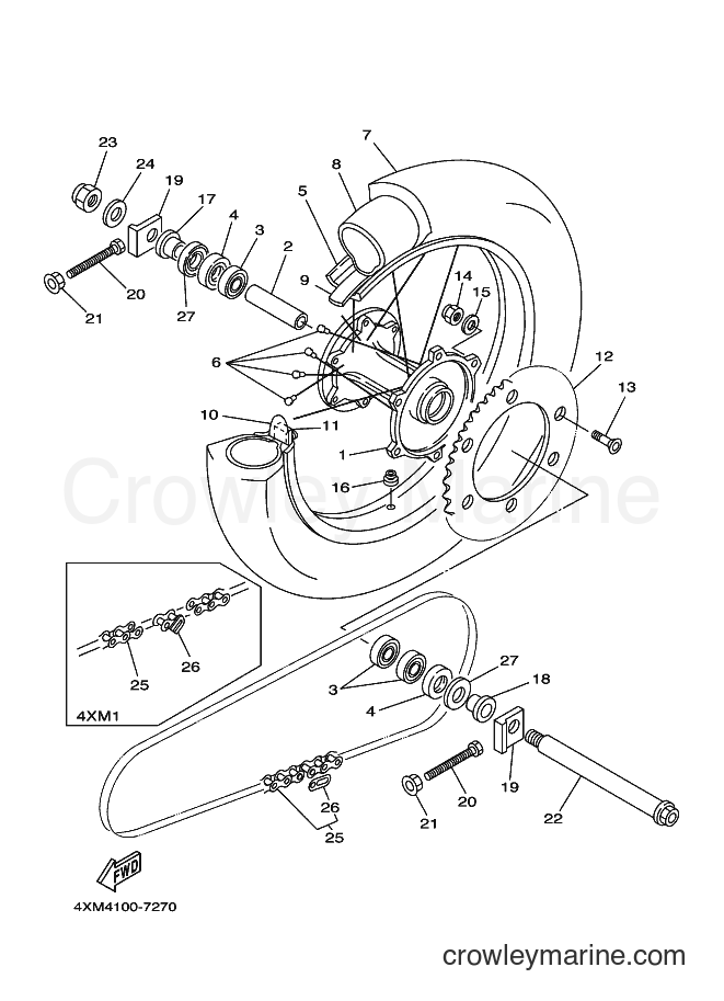 Yamaha Motors YZ125 (4XM1) [030] - REAR WHEEL