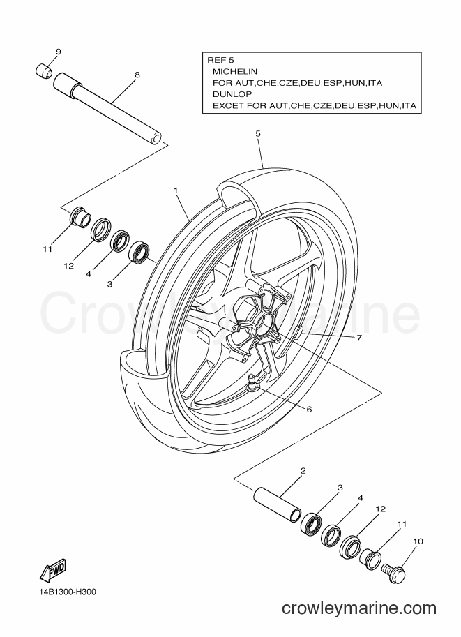 2010 Sport Bike YZF-R1 - YZF-R1 (14BC) [010] - FRONT WHEEL